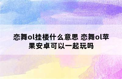 恋舞ol挂楼什么意思 恋舞ol苹果安卓可以一起玩吗